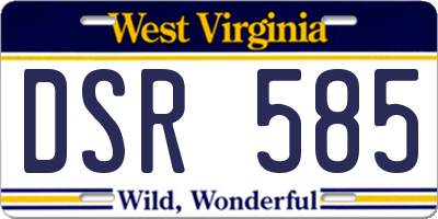 WV license plate DSR585