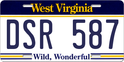 WV license plate DSR587