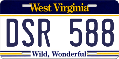 WV license plate DSR588