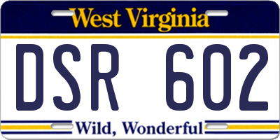 WV license plate DSR602