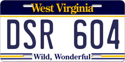 WV license plate DSR604