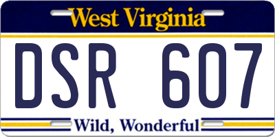 WV license plate DSR607