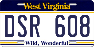 WV license plate DSR608