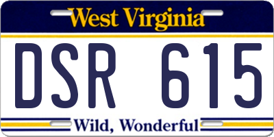WV license plate DSR615
