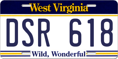 WV license plate DSR618