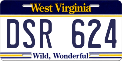 WV license plate DSR624