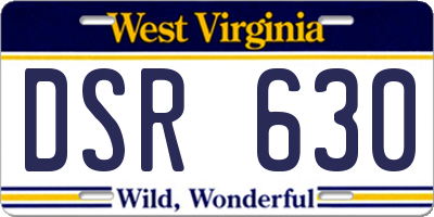 WV license plate DSR630