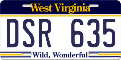 WV license plate DSR635
