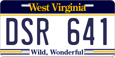 WV license plate DSR641