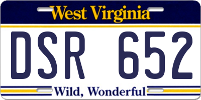 WV license plate DSR652