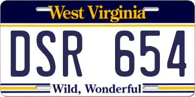 WV license plate DSR654