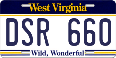 WV license plate DSR660