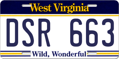 WV license plate DSR663