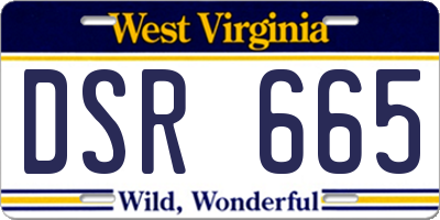 WV license plate DSR665