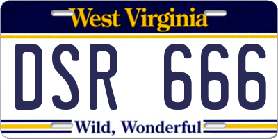 WV license plate DSR666