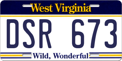 WV license plate DSR673