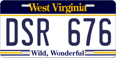 WV license plate DSR676