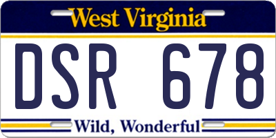 WV license plate DSR678