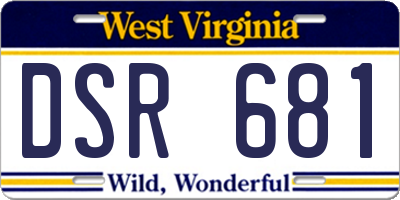 WV license plate DSR681