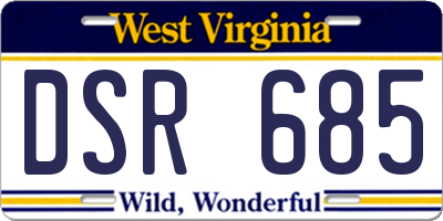 WV license plate DSR685