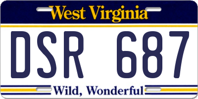 WV license plate DSR687