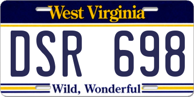 WV license plate DSR698