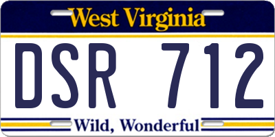 WV license plate DSR712