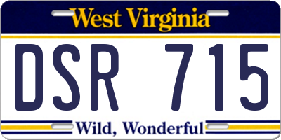 WV license plate DSR715