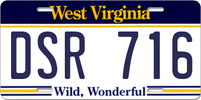 WV license plate DSR716
