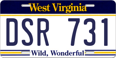 WV license plate DSR731