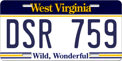 WV license plate DSR759