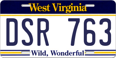 WV license plate DSR763