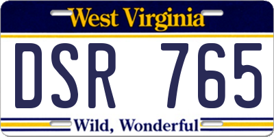 WV license plate DSR765