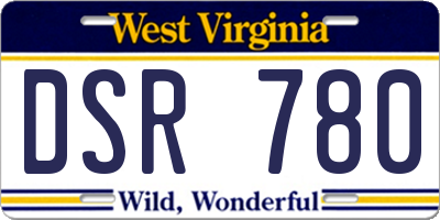 WV license plate DSR780