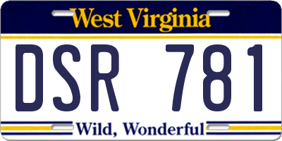 WV license plate DSR781