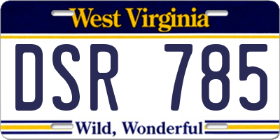 WV license plate DSR785