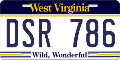 WV license plate DSR786