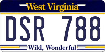 WV license plate DSR788