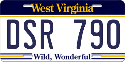 WV license plate DSR790