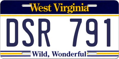WV license plate DSR791