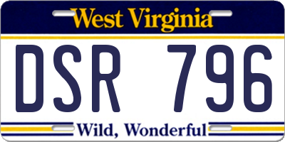 WV license plate DSR796