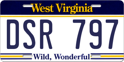 WV license plate DSR797