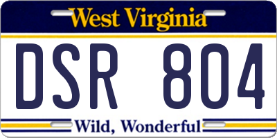 WV license plate DSR804