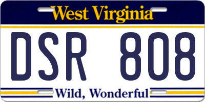 WV license plate DSR808