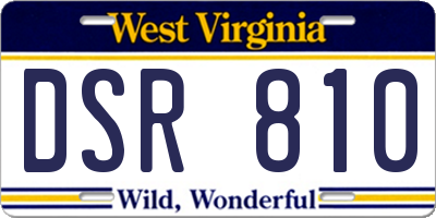 WV license plate DSR810