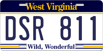 WV license plate DSR811