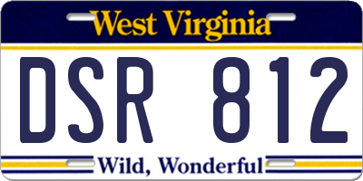 WV license plate DSR812