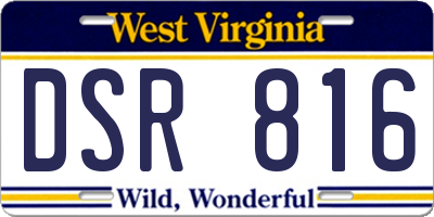 WV license plate DSR816