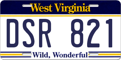 WV license plate DSR821
