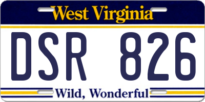 WV license plate DSR826